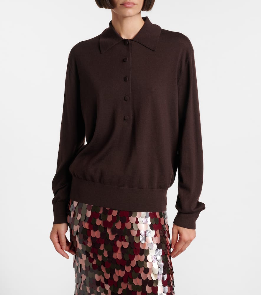 Wool polo shirt