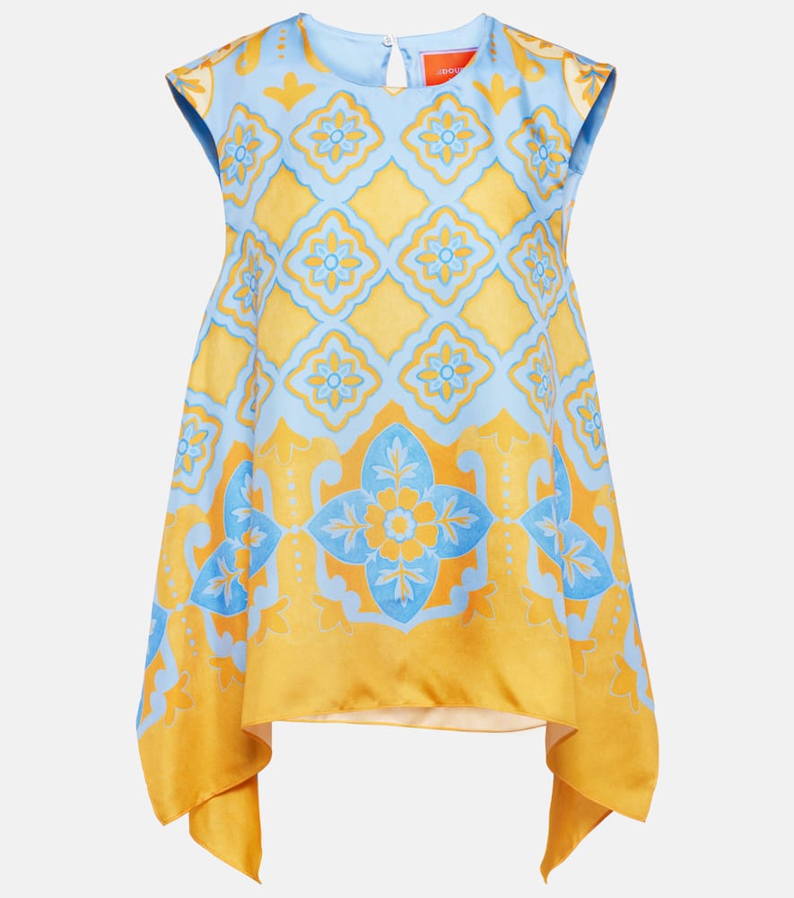 San Carlo printed silk twill top
