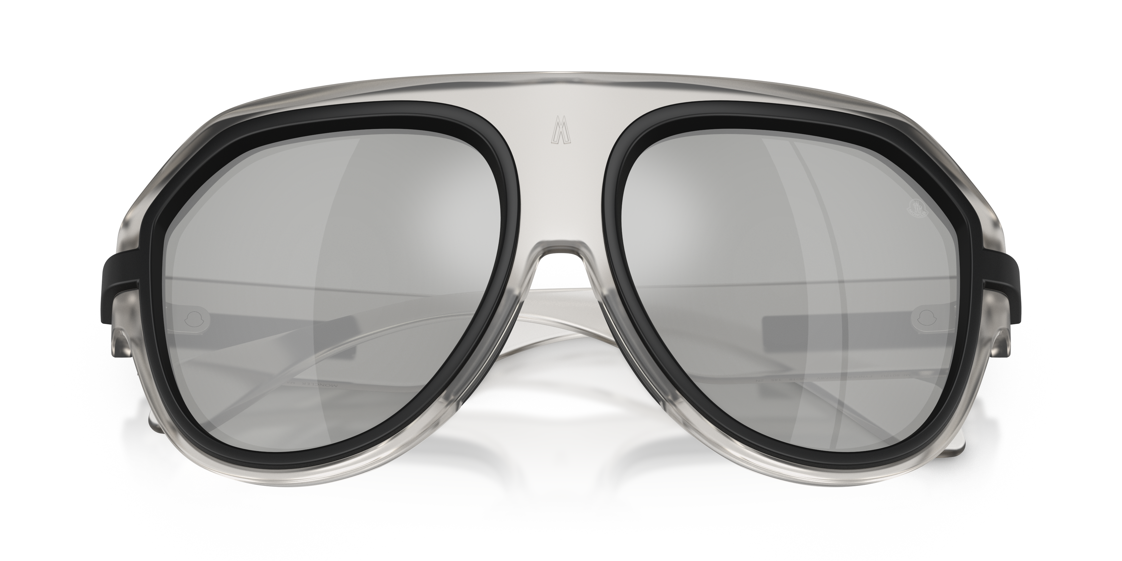 Moncler Unisex Moncler ME8012U FYNDER 50078V Sunglasses Injected Grey Silver Pilot Norma