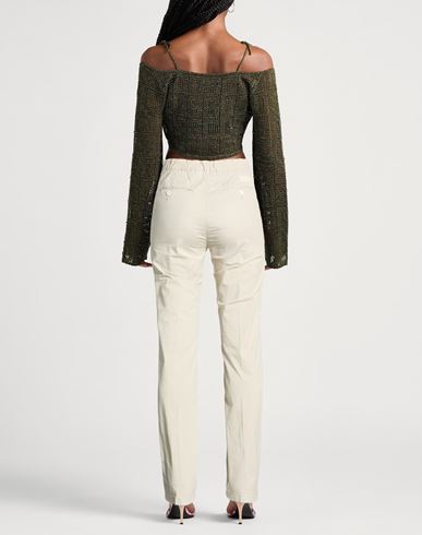 Woman Pants Beige Size 28 Cotton, Elastane