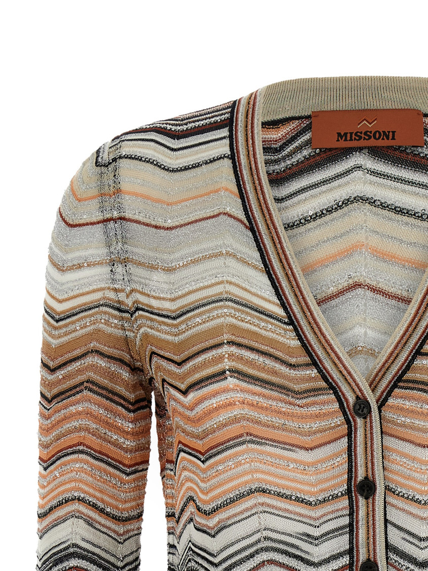 Missoni - v neck chevron knit cardigan long sleeve