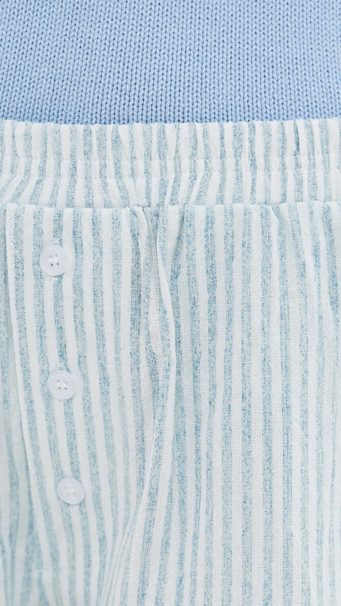 Linen Stripe Frill Boxers Blue Stripe
