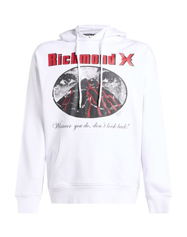 Man Sweatshirt White Size S Cotton, Polyester