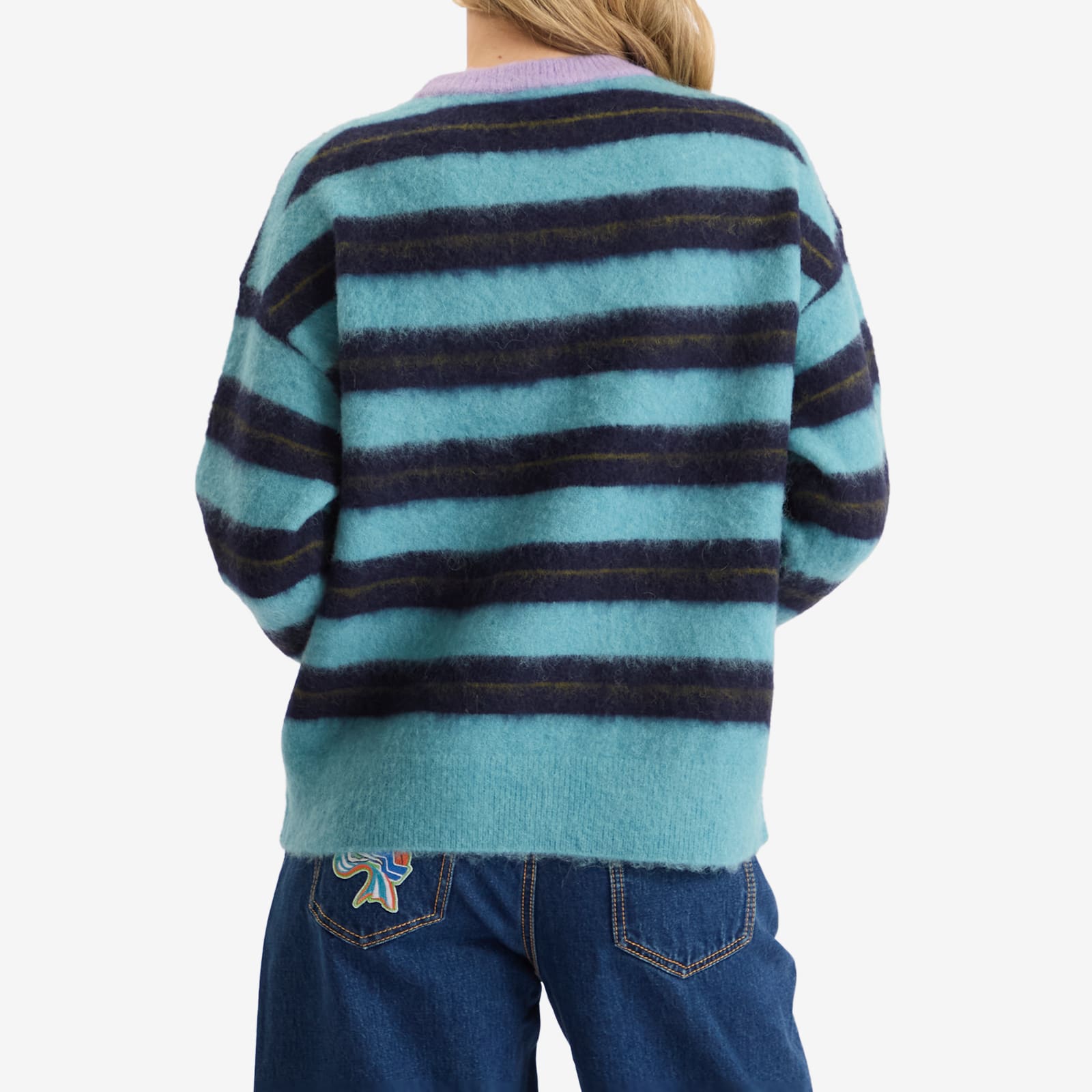 Women's Domenica Teal Stripe Sweater