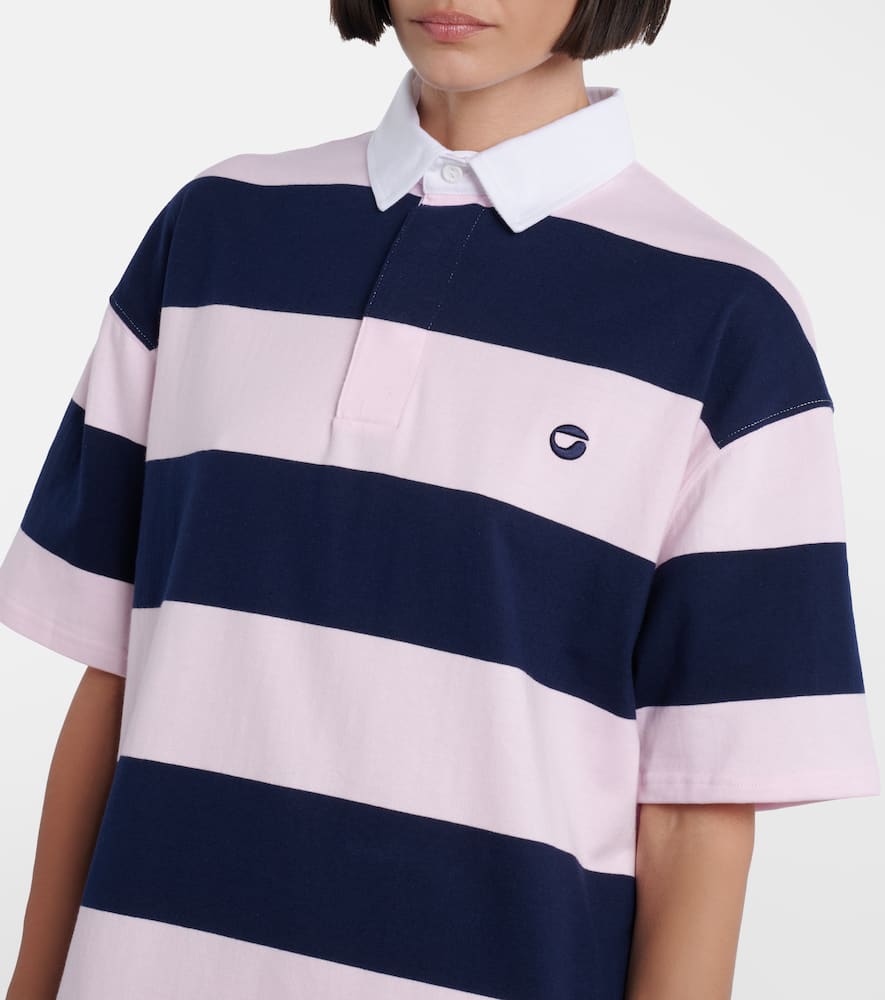 Striped cotton polo dress