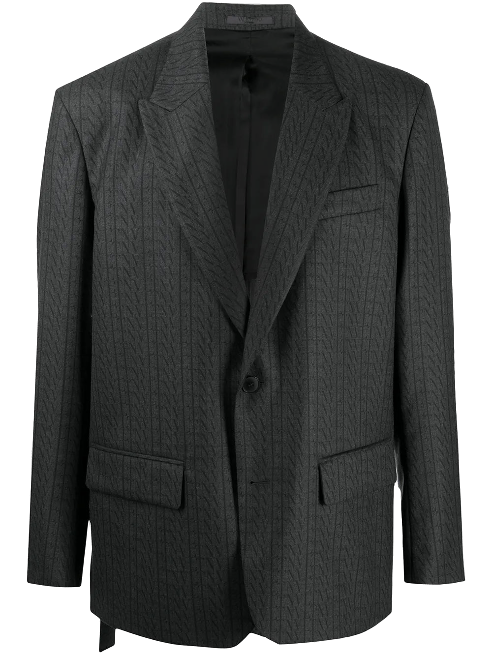 VLTN Logo Print Blazer — Gray