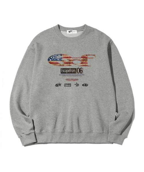 Vintage Flag ESCF Logo Collage Print Sweatshirt