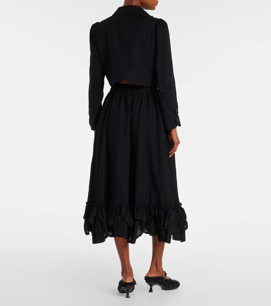 Wool-blend midi skirt
