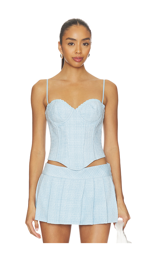GUIZIO Genevieve Lace Trim Bustier in Baby Blue. XXS also in XS, S