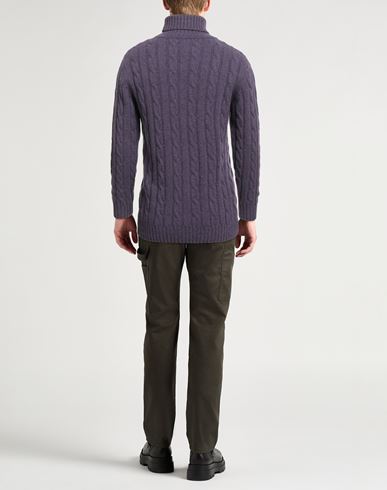 Daniele Fiesoli Man Turtleneck Purple Size L Merino Wool