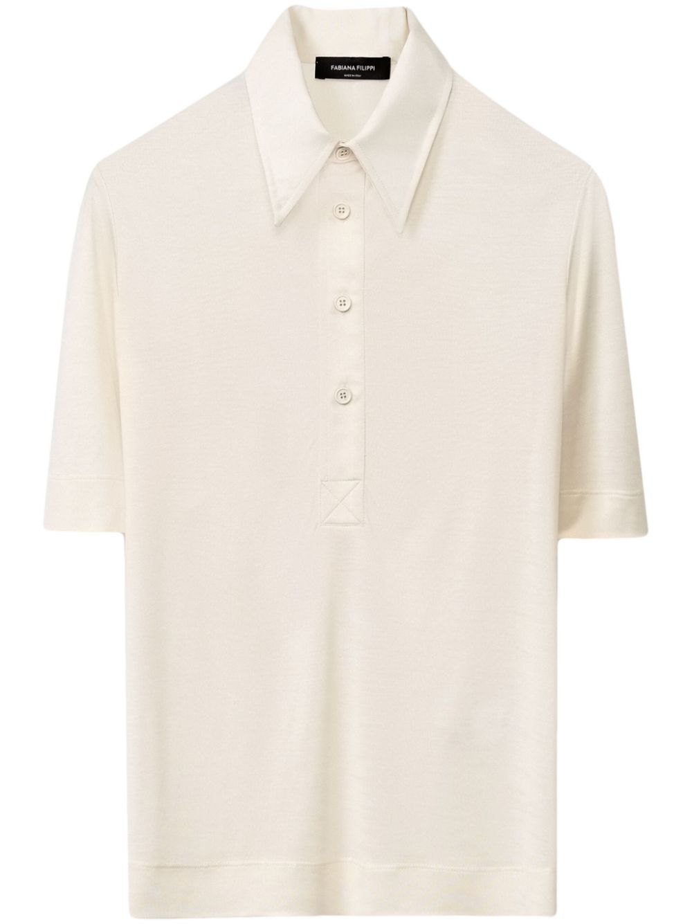 Silk polo top - Neutrals