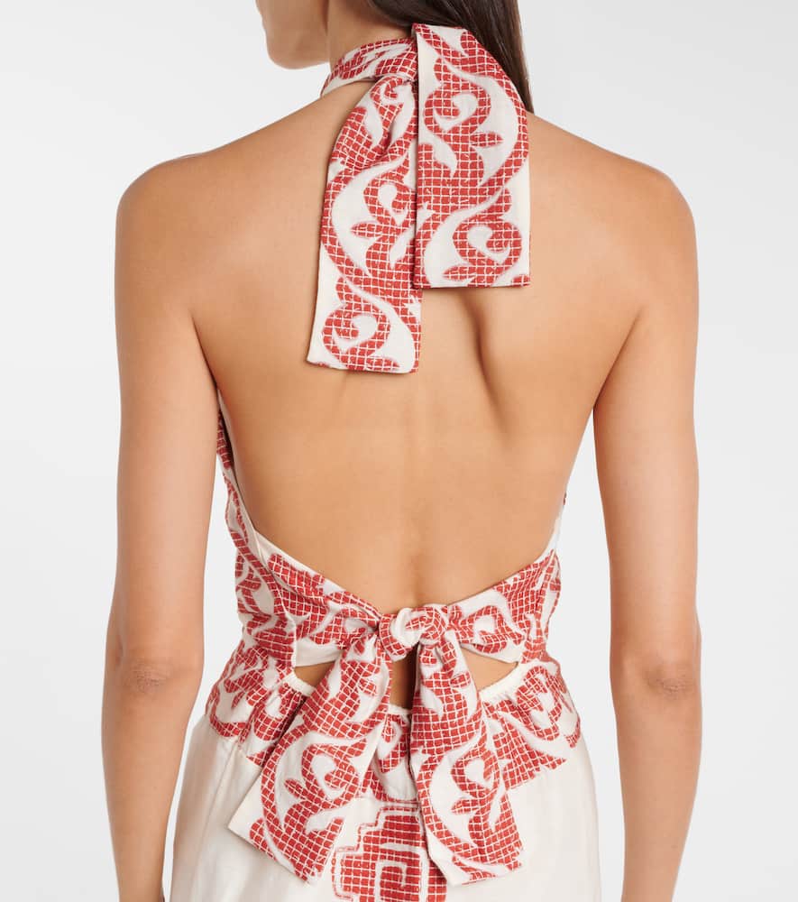 Printed cotton midi dress