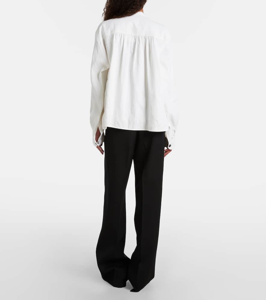 Low-rise wool straight pants