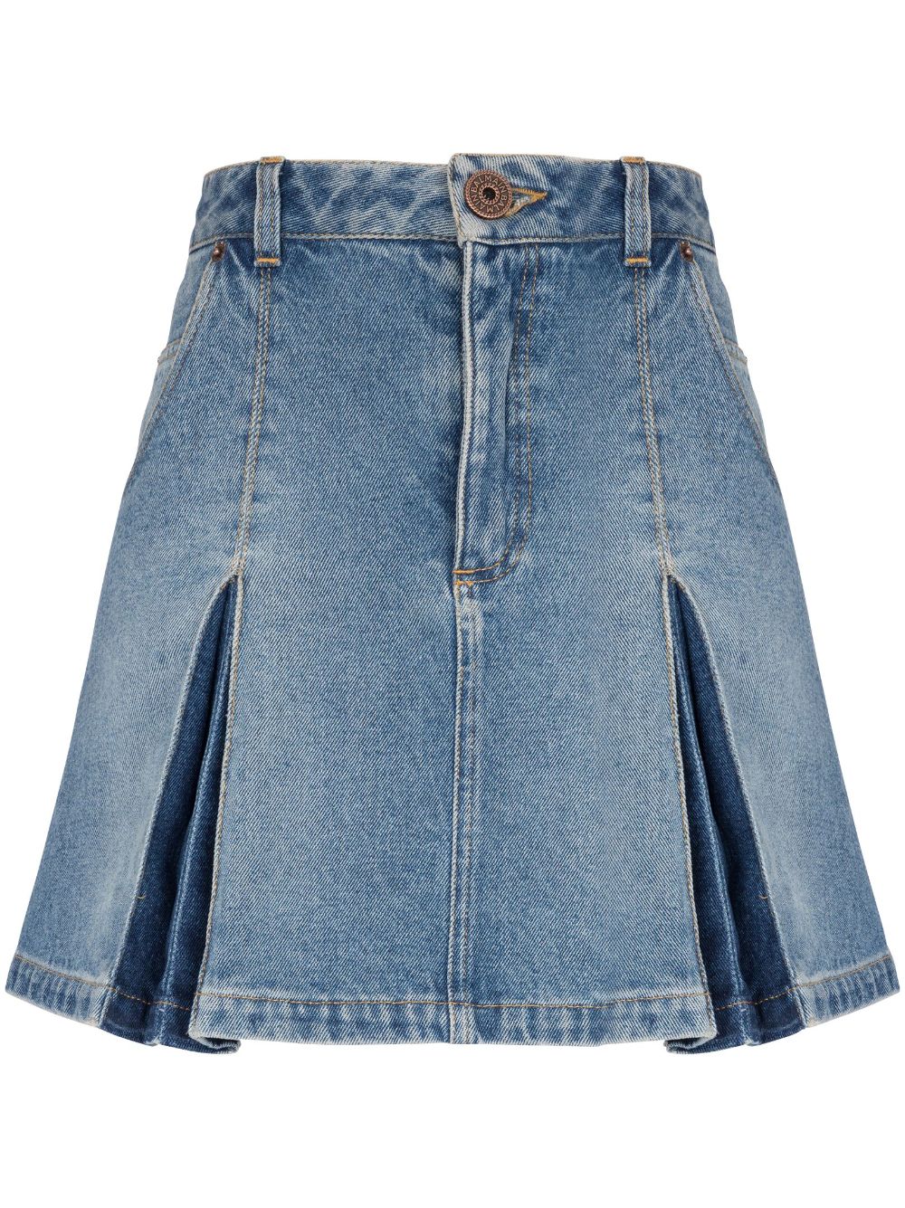 Pleated denim skirt - 6FF
