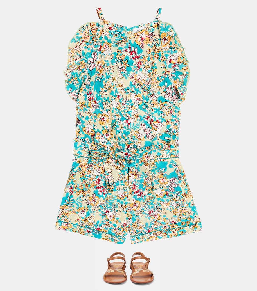 Poupette St Barth Kids Alida floral ruffled top