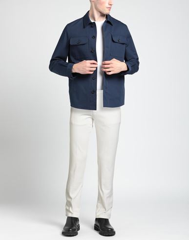 Man Pants White Size 33 Cotton, Elastane