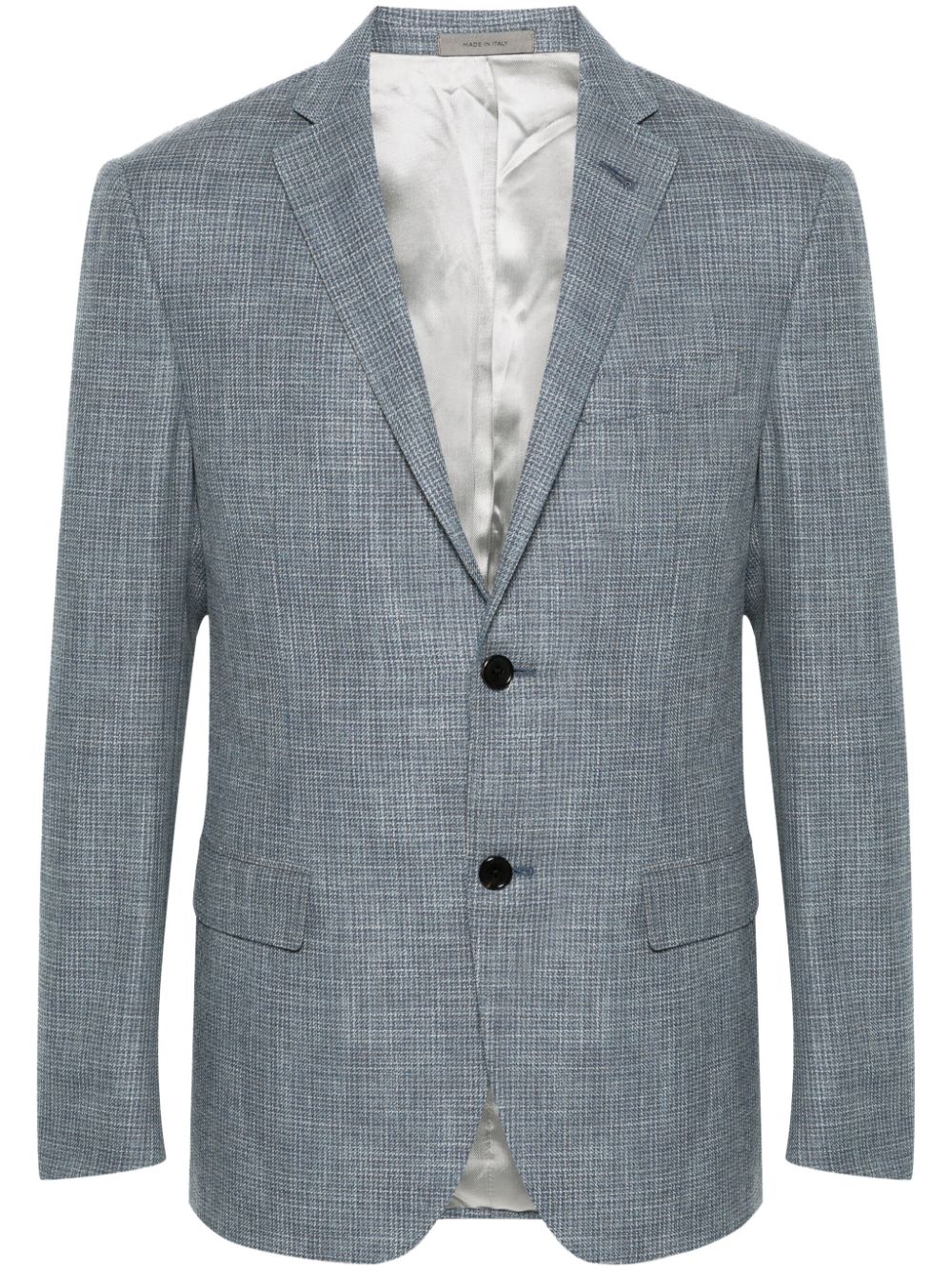 Checked single-breasted blazer - Blue