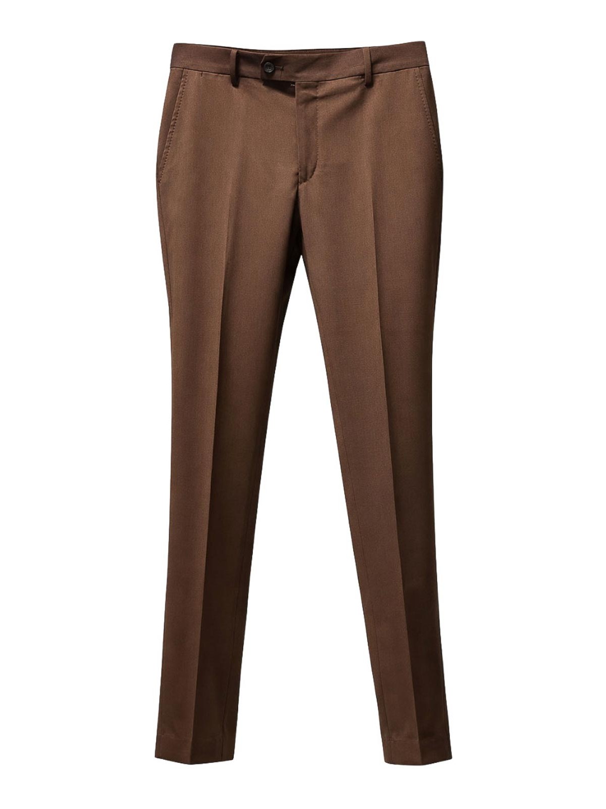 Dark Brown Fabric Trousers