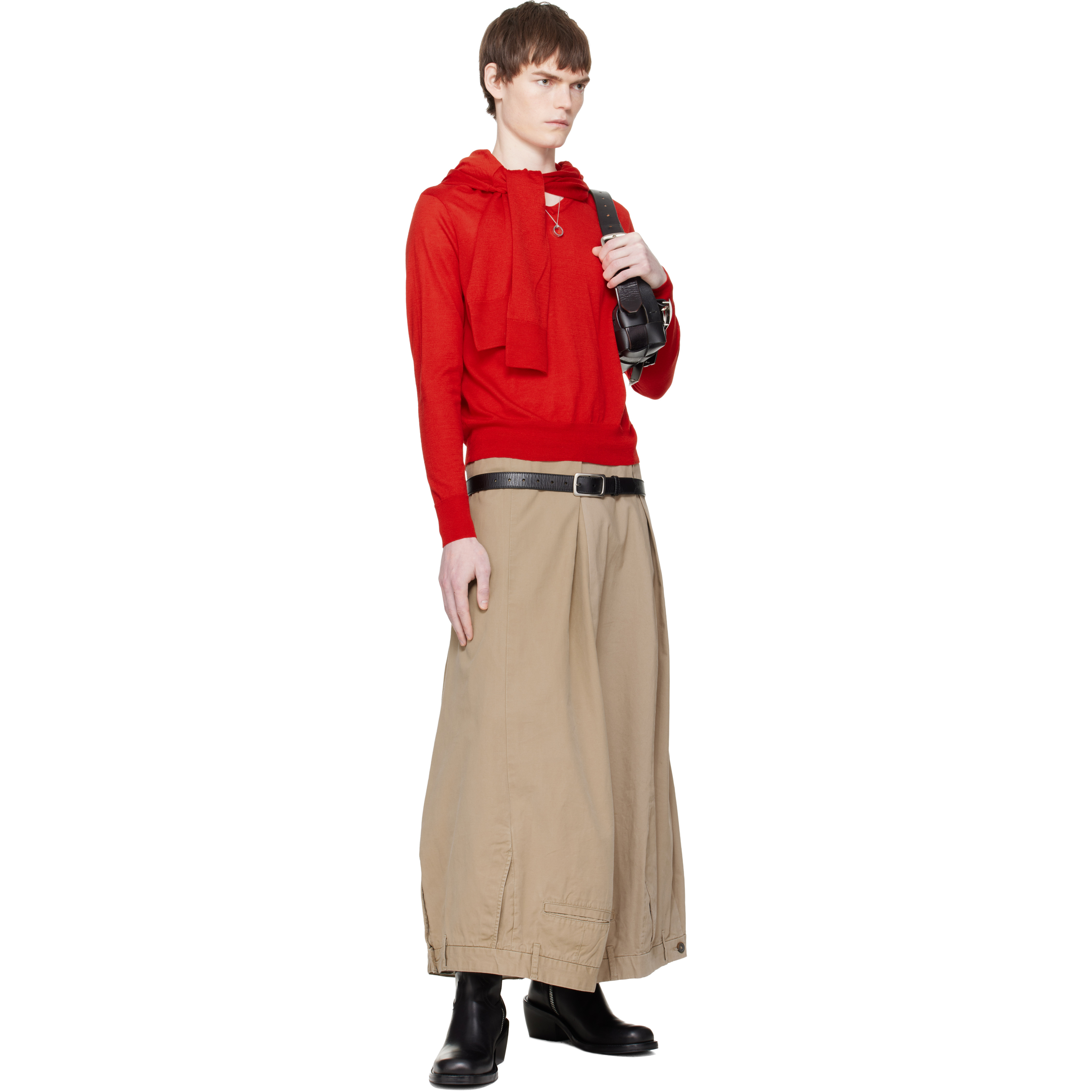 Red Double Sleeve Sweater
