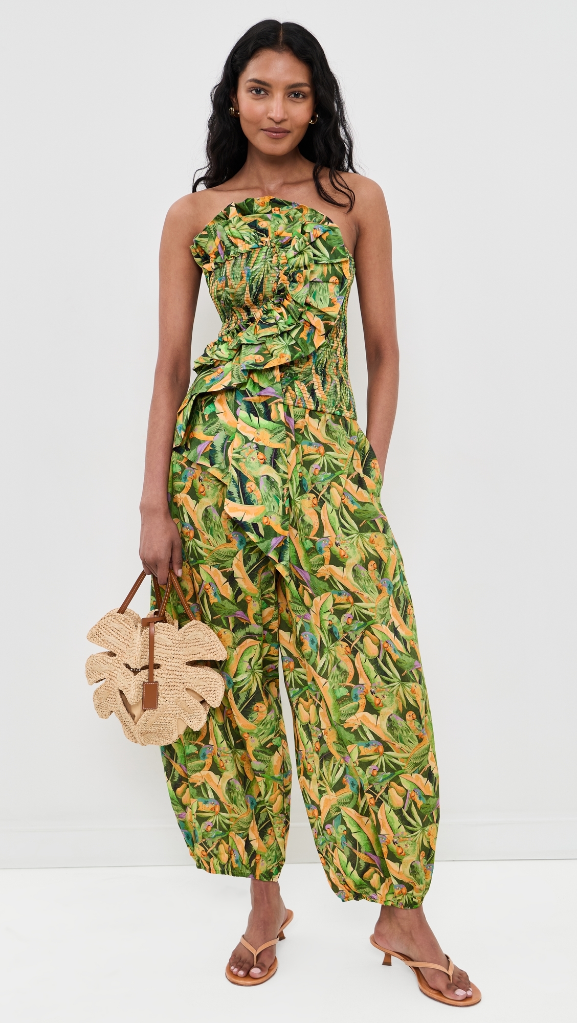 Balloon Pants Parrots Forest Green