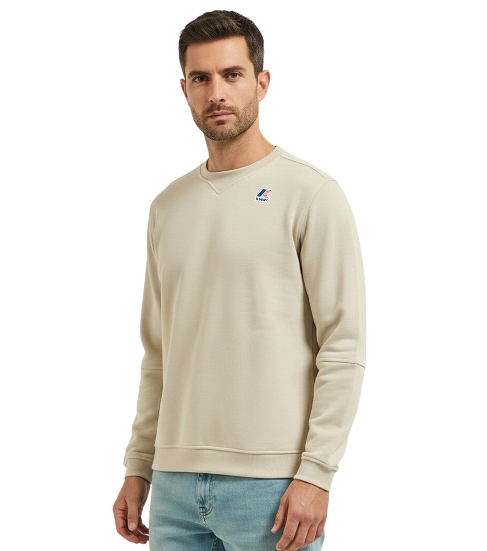 Beige Crew Neck Sweatshirt