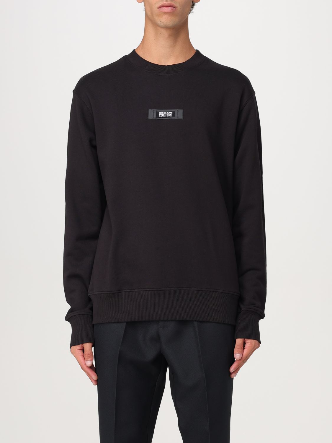 Logo-patch cotton sweatshirt - Black