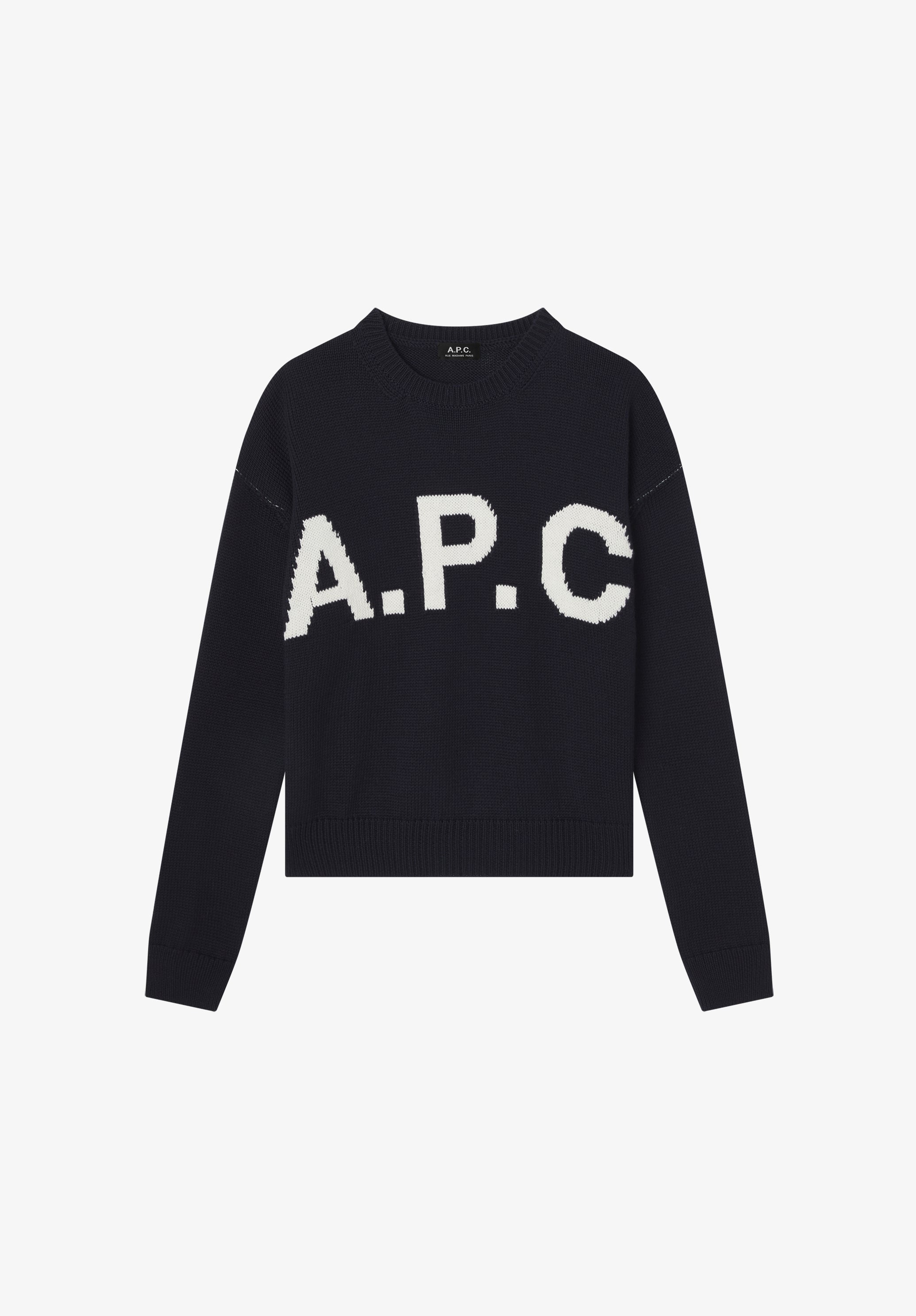 Men's Logo A. P.C. sweater Size: Extra Small in Dark navy blue