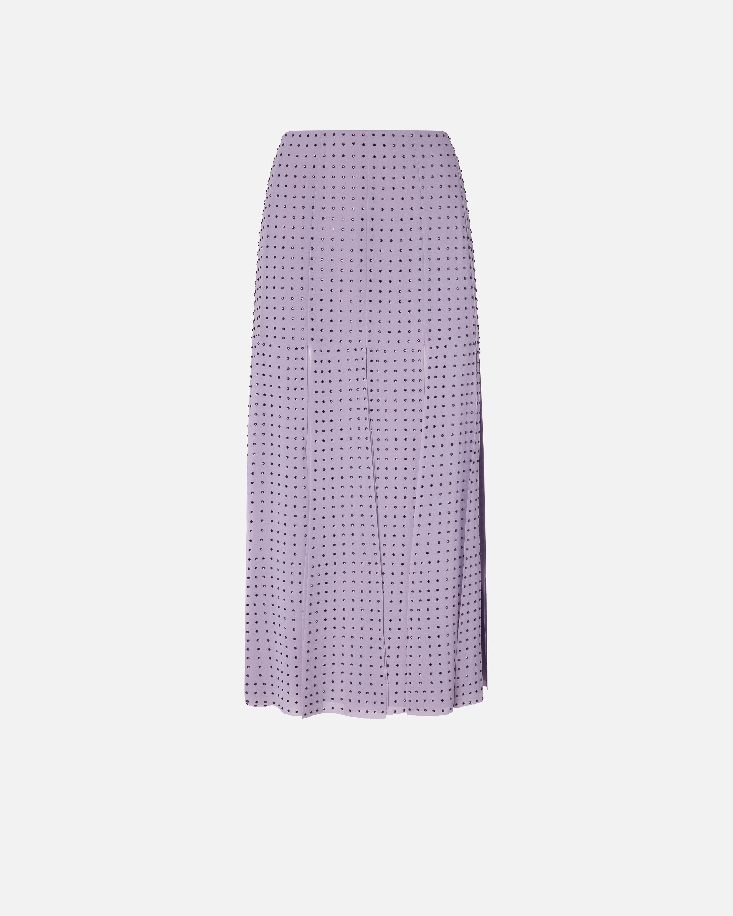 Midi skirt with fringes and rhinestones - 36