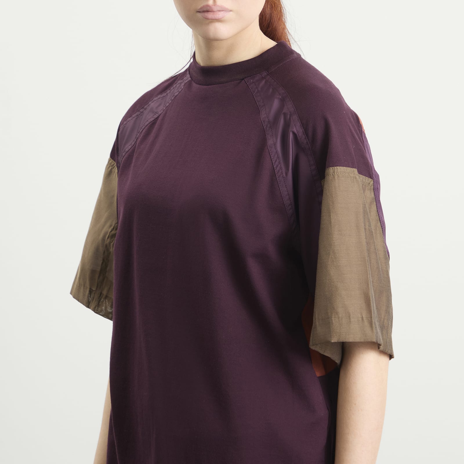 Women's TOGA Cotton Taffeta T-Shirt in Dark Red