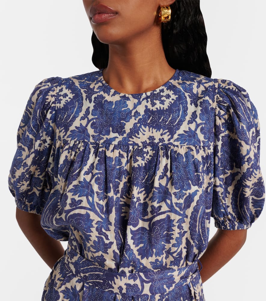 Rosalie printed cotton-blend minidress