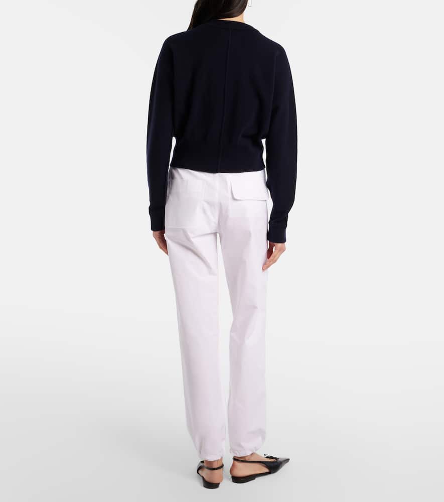 Cotton poplin tapered pants