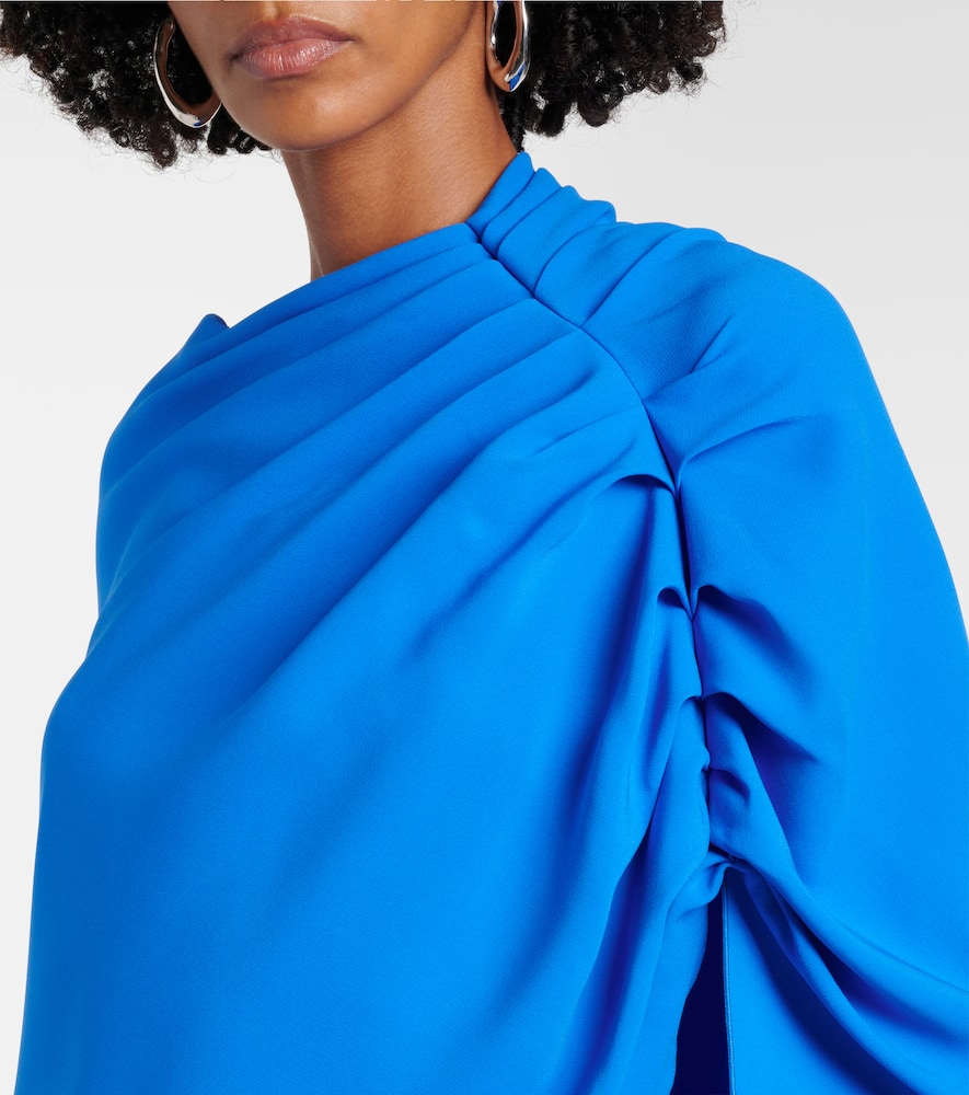 Draped silk-blend georgette gown