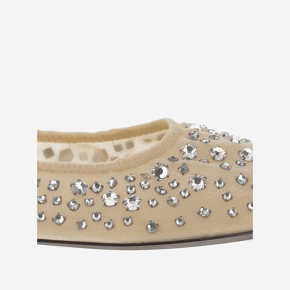 Embellished Fabric Ballerinas