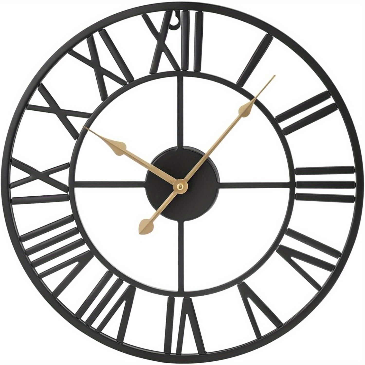 TEMU Roman Wall Clock Metal Large Wall Clocks For Living Room 18.5inch Vintage Clocks For Bedrooms Kitchen Home Accessories Silent Non-ticking