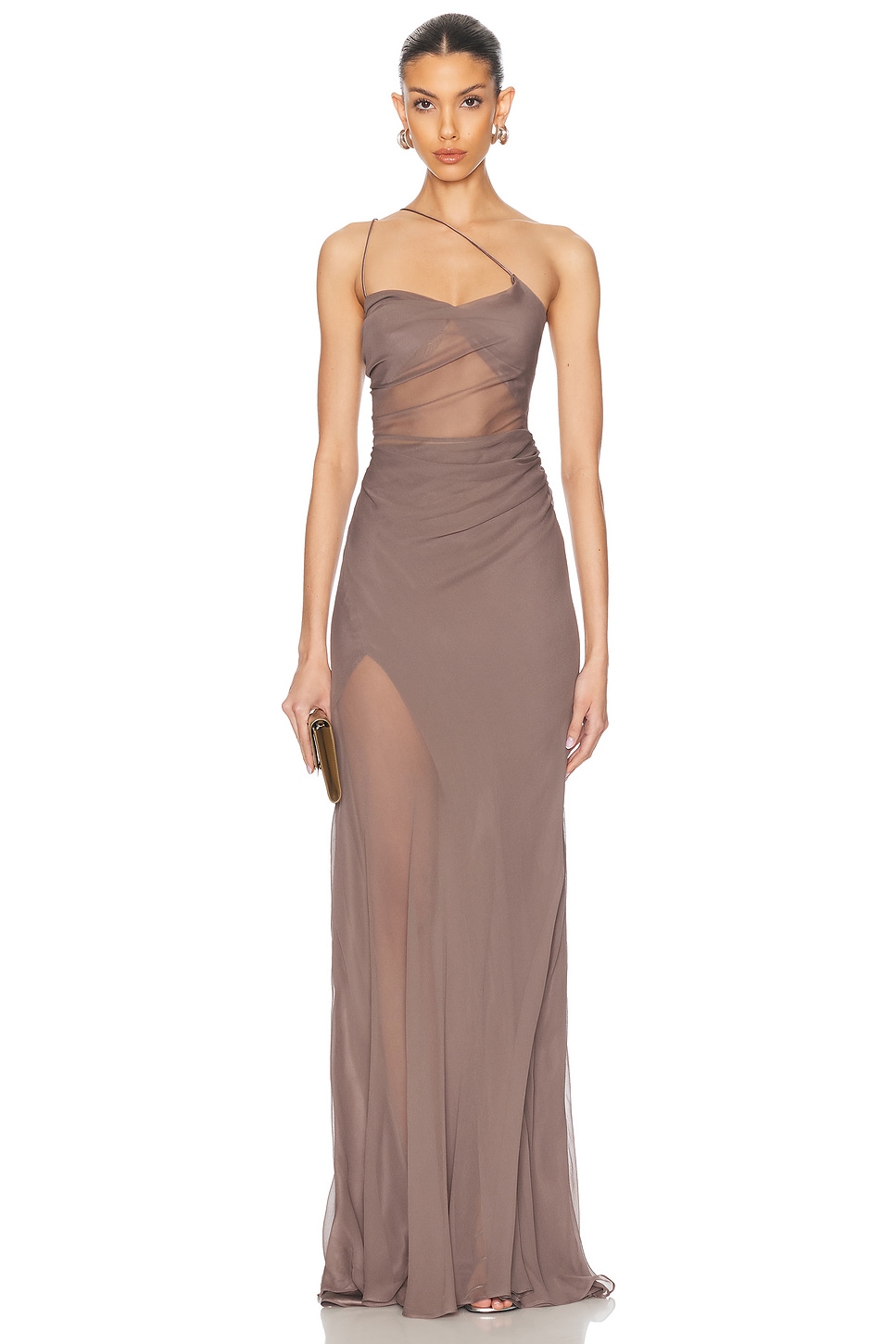 The Sei Strappy Diaphanous Gown in Grey