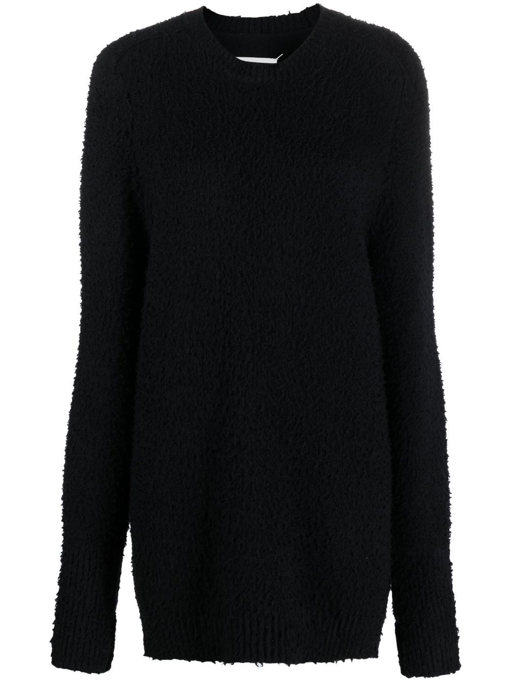 Crew-neck brushed jumper - White