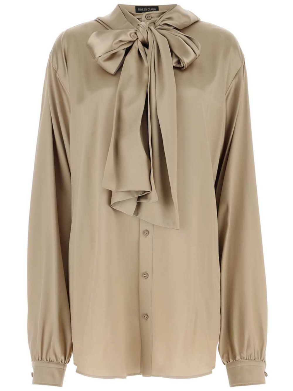 Satin hooded shirt - Neutrals