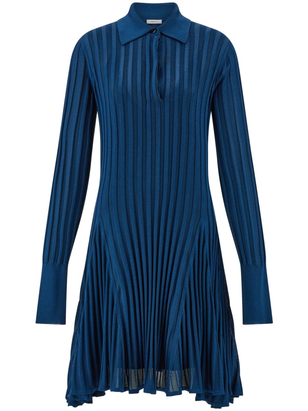 Semi-sheer skater dress - Blue