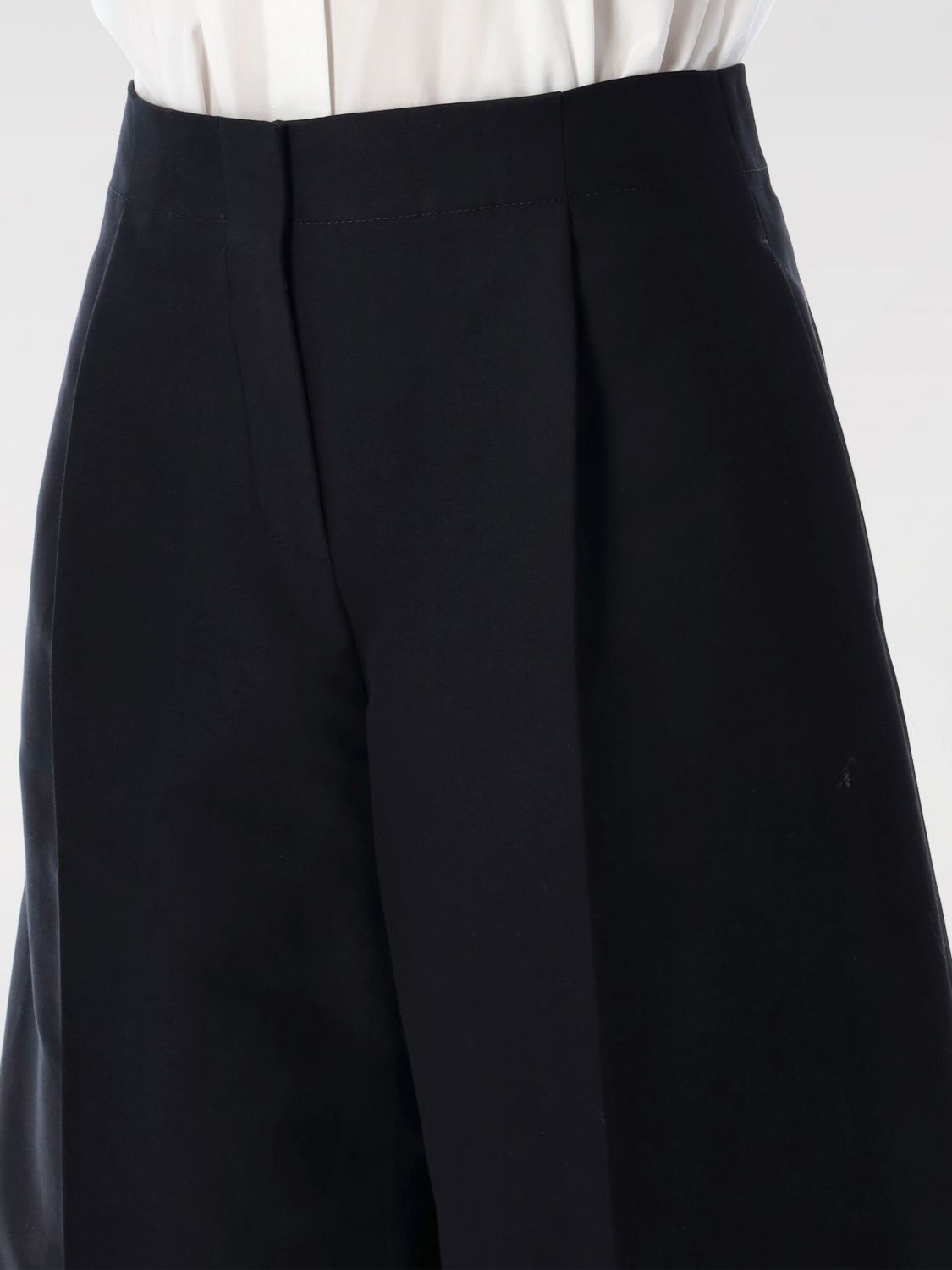 Pantaloni Cropped In Puro Cotone