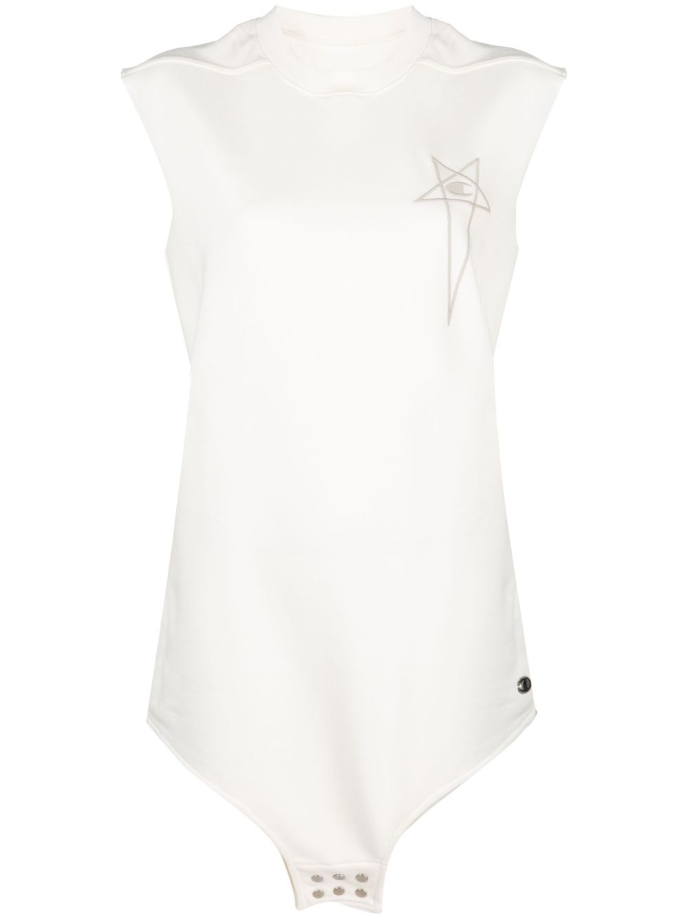 Logo-embroidered cotton tank top - White