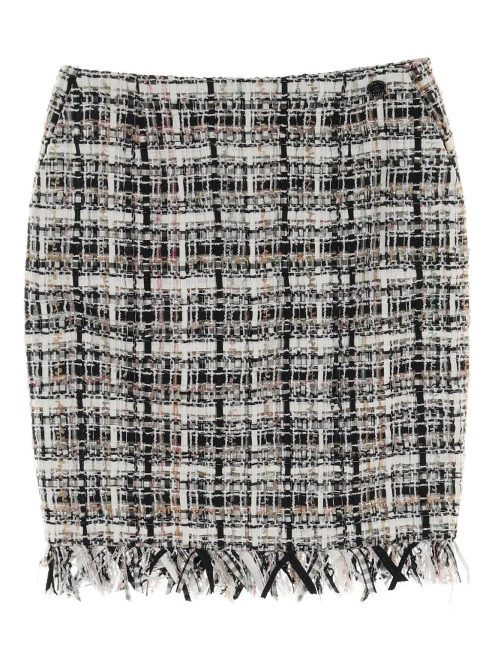 CHANEL Pre-Owned 1986-1988 tweed mini skirt - White