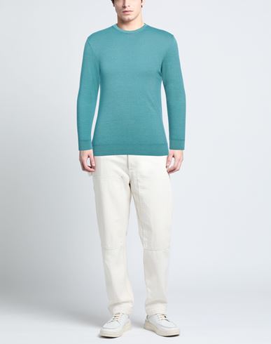 Fefè Napoli Man Sweater Turquoise Size 46 Merino Wool