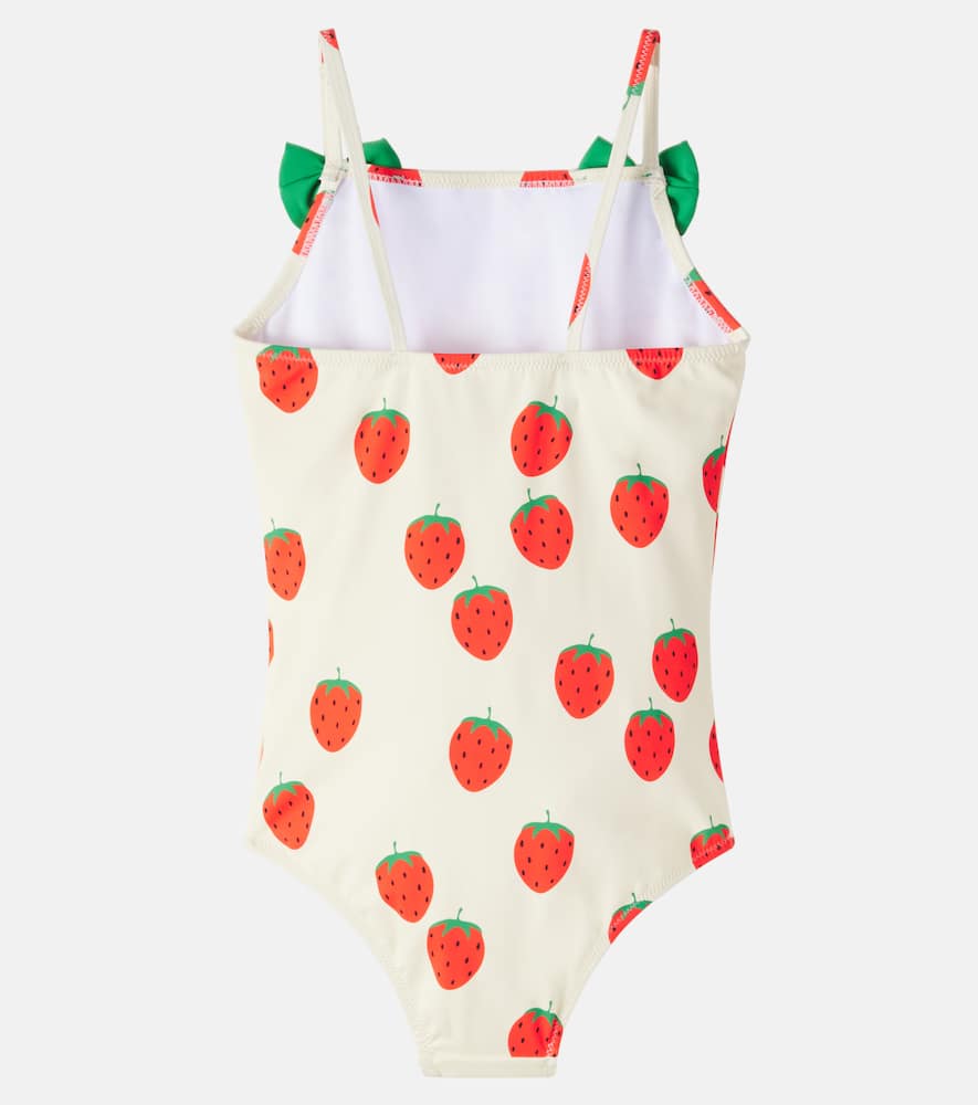Strawberries bow-detail swimsuit