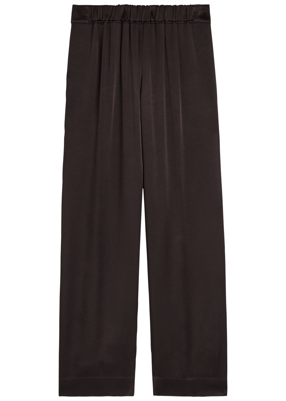 Relaxed Wide-leg Satin Trousers