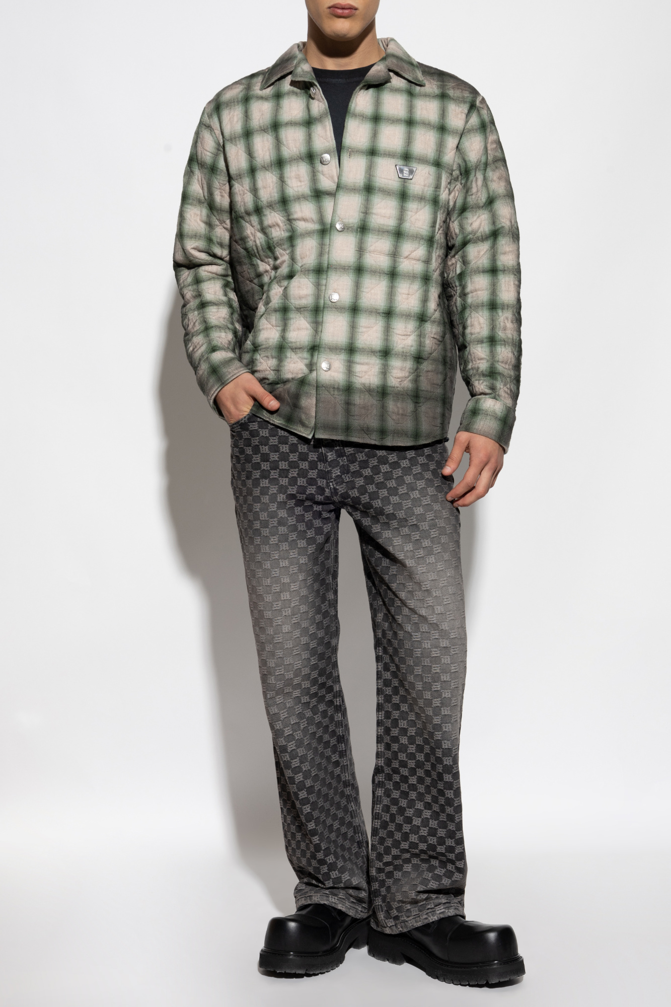 Quilted Shirt, Men's, Beige