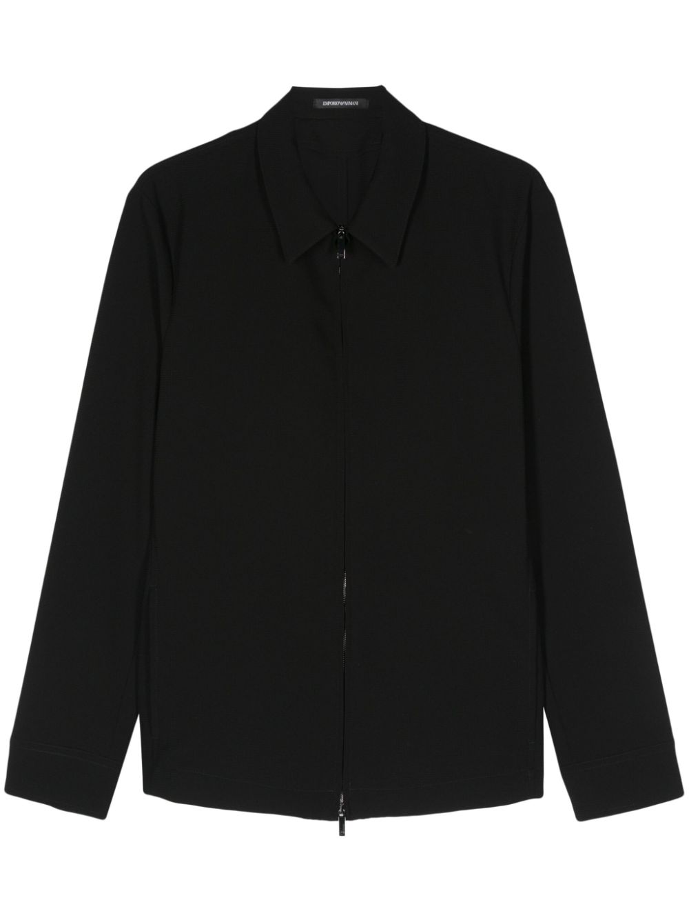 Waffle-effect zip-up jacket - Black