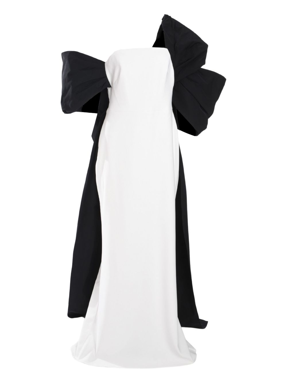 Marchesa Notte draped taffeta dress - White