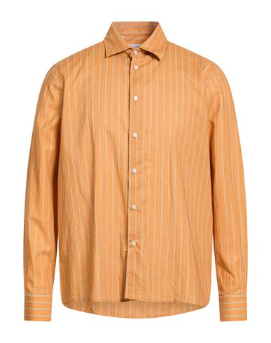 Man Shirt Orange Size 15 ½ Linen, Cotton