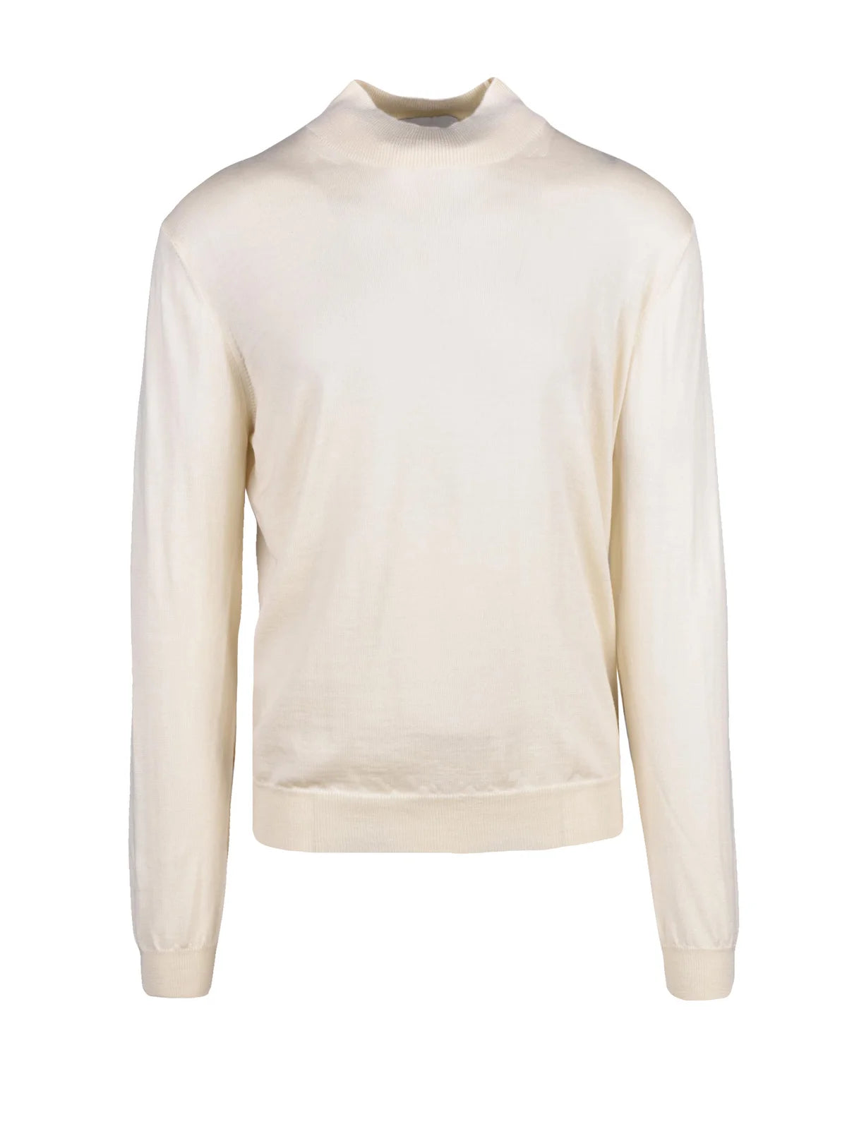Butter-Colored Turtleneck Knit in Extrafine Merino Wool