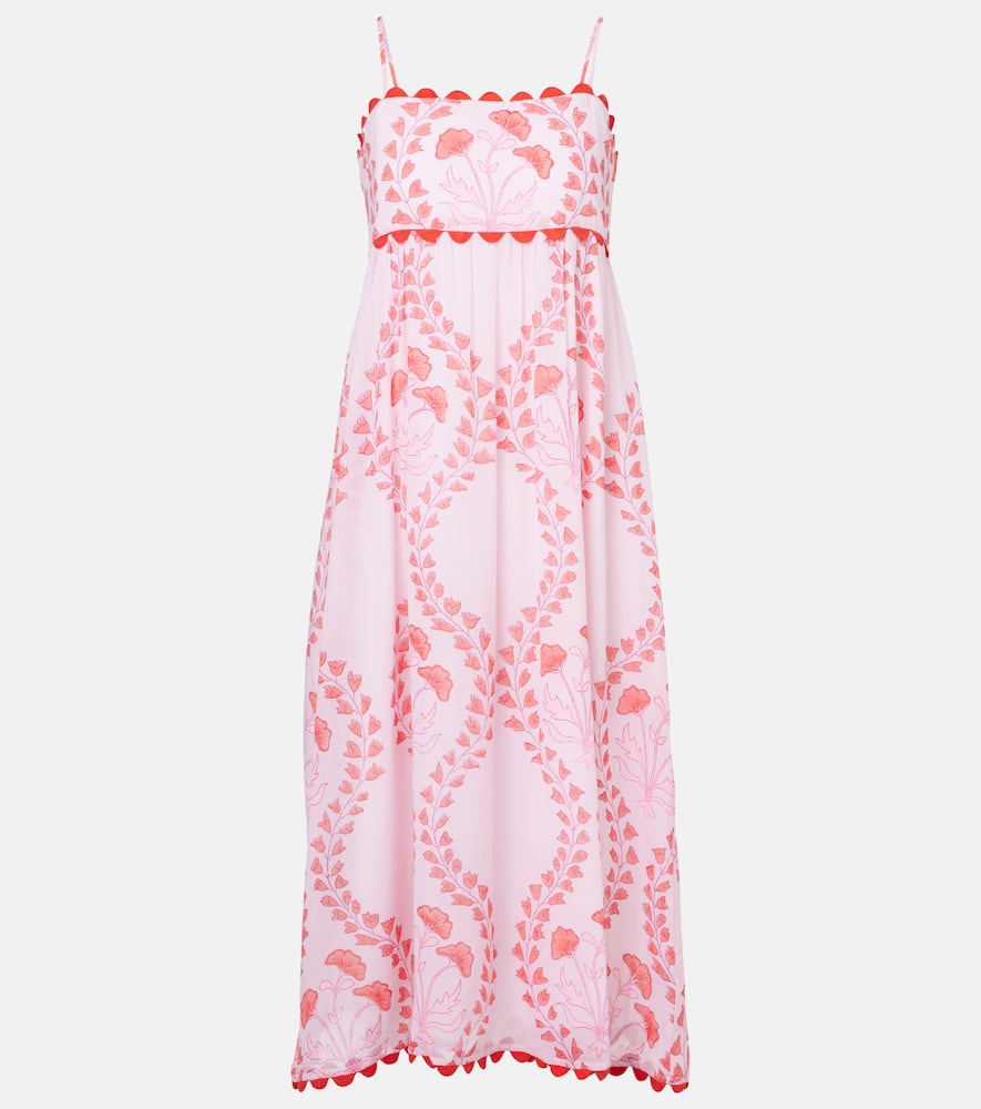 Printed cotton midi dress